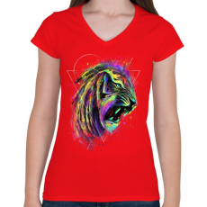 PRINTFASHION Az elpusztíthatatlan - Női V-nyakú póló - Piros