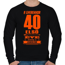 PRINTFASHION Az első 40 év! - Férfi pulóver - Fekete
