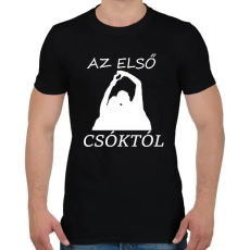 PRINTFASHION AZ ELSŐ CSÓKTÓL - Férfi póló - Fekete