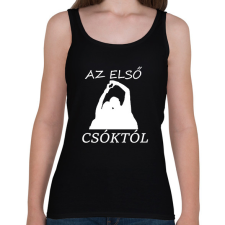 PRINTFASHION AZ ELSŐ CSÓKTÓL - Női atléta - Fekete női trikó