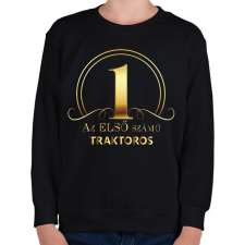 PRINTFASHION Az első számú traktoros - Arany - Gyerek pulóver - Fekete gyerek pulóver, kardigán