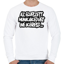 PRINTFASHION Az elveszett munkakedvet ne keresd  - Férfi pulóver - Fehér férfi pulóver, kardigán