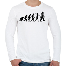PRINTFASHION Az ember evolúciója - fekete - Férfi hosszú ujjú póló - Fehér