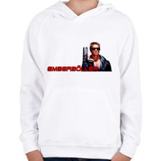 PRINTFASHION Az EMBERBÖLLÉR - Gyerek kapucnis pulóver - Fehér