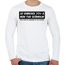 PRINTFASHION Az emberek 75%-a - Férfi hosszú ujjú póló - Fehér férfi póló