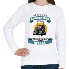 PRINTFASHION Az emberek kamionsofőrnek hívnak - Női pulóver - Fehér női pulóver, kardigán