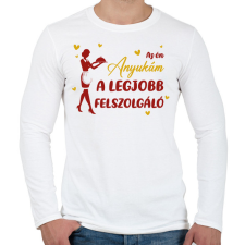 PRINTFASHION Az én anyukám - Felszolgáló - Férfi hosszú ujjú póló - Fehér férfi póló