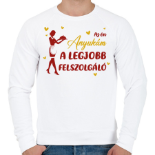 PRINTFASHION Az én anyukám - Felszolgáló - Férfi pulóver - Fehér férfi pulóver, kardigán
