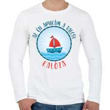 PRINTFASHION Az én apukám a Balcsi kalóza - Férfi hosszú ujjú póló - Fehér férfi póló