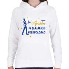 PRINTFASHION Az én apukám - Felszolgáló - Női kapucnis pulóver - Fehér női pulóver, kardigán