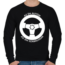 PRINTFASHION Az én autóm az én szabályaim - Férfi pulóver - Fekete férfi pulóver, kardigán