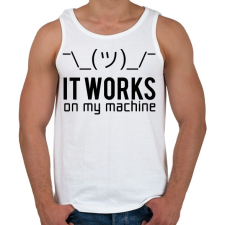 PRINTFASHION Az én gépemen működik - Férfi atléta - Fehér atléta, trikó