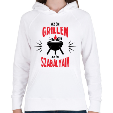 PRINTFASHION Az én grillem - Női kapucnis pulóver - Fehér