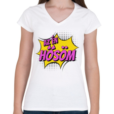 PRINTFASHION Az én hősöm - Női V-nyakú póló - Fehér női póló