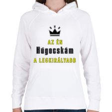 PRINTFASHION Az én húgocskám - Női kapucnis pulóver - Fehér női pulóver, kardigán