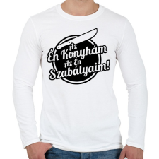 PRINTFASHION Az én konyhám az én szabályaim! - Férfi hosszú ujjú póló - Fehér férfi póló