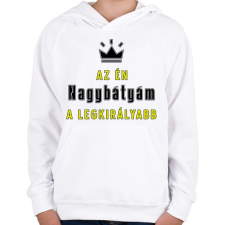 PRINTFASHION Az én nagybátyám - Gyerek kapucnis pulóver - Fehér gyerek pulóver, kardigán