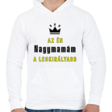 PRINTFASHION Az én nagymamám - Férfi kapucnis pulóver - Fehér férfi pulóver, kardigán