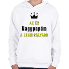 PRINTFASHION Az én nagypapám - Gyerek kapucnis pulóver - Fehér gyerek pulóver, kardigán