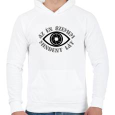 PRINTFASHION Az én szemem mindent lát - Fotós - Férfi kapucnis pulóver - Fehér