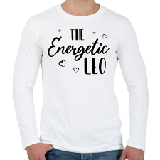 PRINTFASHION Az energikus oroszlán - Férfi hosszú ujjú póló - Fehér férfi póló