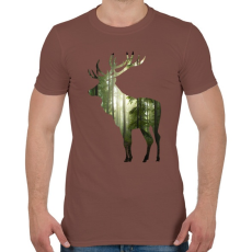 PRINTFASHION Az erdők királya - Férfi póló - Mogyoróbarna