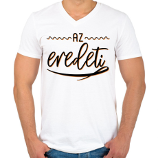PRINTFASHION Az eredeti - iker - Férfi V-nyakú póló - Fehér