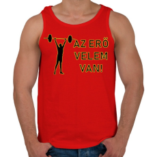 PRINTFASHION AZ ERŐ VELEM VAN - Férfi atléta - Piros