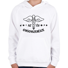 PRINTFASHION Az év gyógyszerésze - Gyerek kapucnis pulóver - Fehér