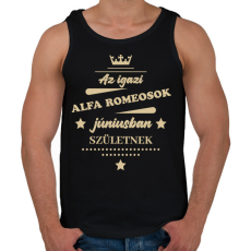 PRINTFASHION Az igazi Alfa Romeosok - Hónappal - Férfi atléta - Fekete