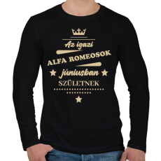 PRINTFASHION Az igazi Alfa Romeosok - Hónappal - Férfi hosszú ujjú póló - Fekete