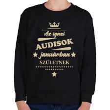 PRINTFASHION Az igazi Audisok - Hónappal - Gyerek pulóver - Fekete gyerek pulóver, kardigán