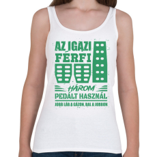 PRINTFASHION Az igazi férfi három pedált használ - Női atléta - Fehér