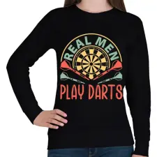 PRINTFASHION Az igazi férfiak dartsot játszanak - Női pulóver - Fekete női pulóver, kardigán