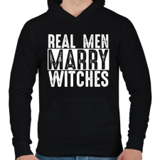 PRINTFASHION Az igazi férfiak.. - Férfi kapucnis pulóver - Fekete férfi pulóver, kardigán
