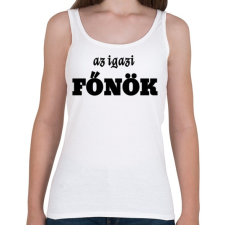 PRINTFASHION az igazi főnök - Női atléta - Fehér női trikó