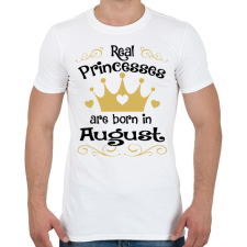 PRINTFASHION Az igazi hercegnők augusztusban születnek - Férfi póló - Fehér férfi póló