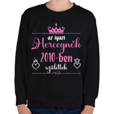 PRINTFASHION Az igazi hercegnők - Évszámmal - Gyerek pulóver - Fekete