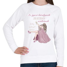 PRINTFASHION Az igazi királynők júliusban születnek - Női pulóver - Fehér női pulóver, kardigán