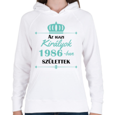 PRINTFASHION Az igazi királyok - Évszámmal - Női kapucnis pulóver - Fehér