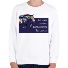 PRINTFASHION Az igazi lovasok - Hónappal - Gyerek pulóver - Fehér