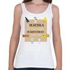 PRINTFASHION Az igazi macska bolondok - Női atléta - Fehér női trikó