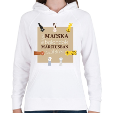 PRINTFASHION Az igazi macska bolondok - Női kapucnis pulóver - Fehér női pulóver, kardigán