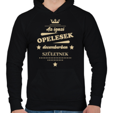 PRINTFASHION Az igazi Opelesek - Hónappal - Férfi kapucnis pulóver - Fekete