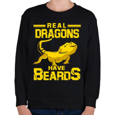PRINTFASHION Az igazi sárkányoknak van szakálla - Gyerek pulóver - Fekete