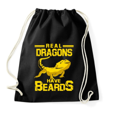 PRINTFASHION Az igazi sárkányoknak van szakálla - Sportzsák, Tornazsák - Fekete tornazsák