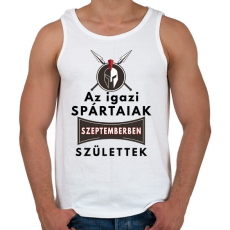 PRINTFASHION Az igazi Spártaiak Szeptemberben születtek! - Férfi atléta - Fehér
