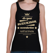 PRINTFASHION Az igazi Suzukisok- Hónappal - Női atléta - Fekete női trikó