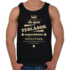 PRINTFASHION Az igazi Teslások - Hónappal - Férfi atléta - Fekete