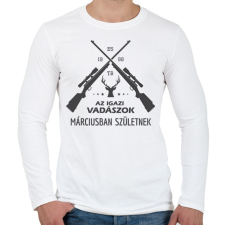 PRINTFASHION Az igazi vadászok - Férfi hosszú ujjú póló - Fehér férfi póló